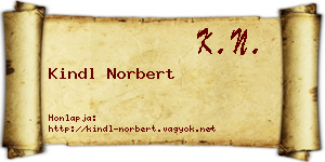 Kindl Norbert névjegykártya